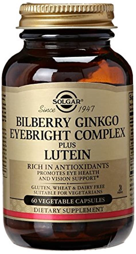 My right eye has been really blurry for some time & my left eye is now getting blurry. Solgar Bilberry Ginkgo Eyebright Complex Plus Lutein ...