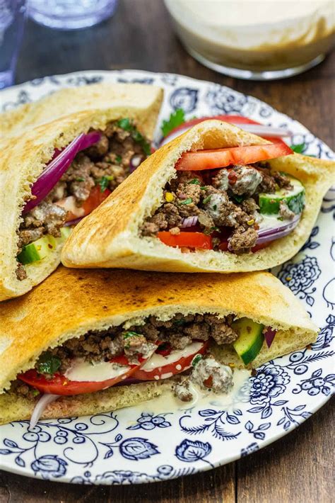 Middle Eastern Ground Beef Pita Sandwich Recipe Cart