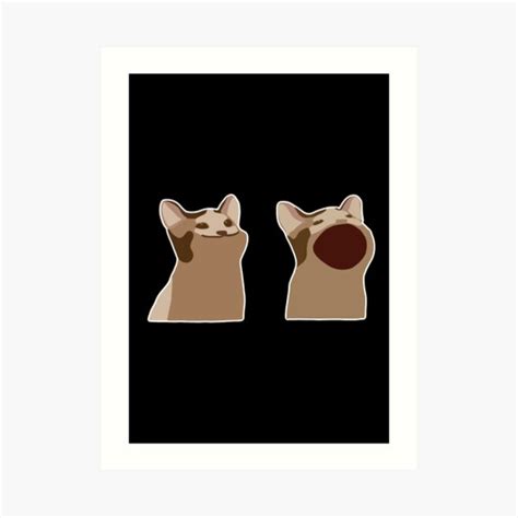 Pop Cat Meme Funny Cat Art Print By Ponhphawich Redbubble