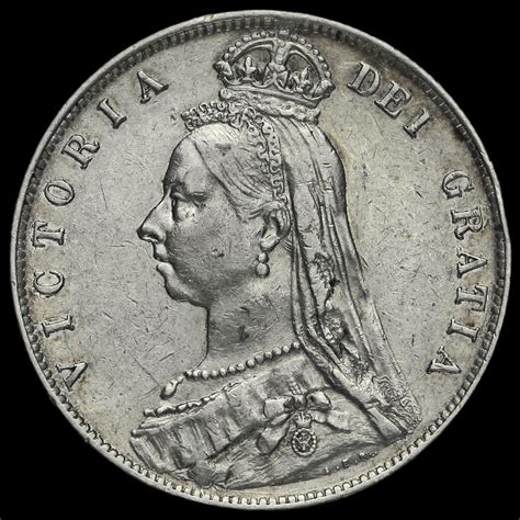 1890 Queen Victoria Jubilee Head Silver Half Crown Scarce