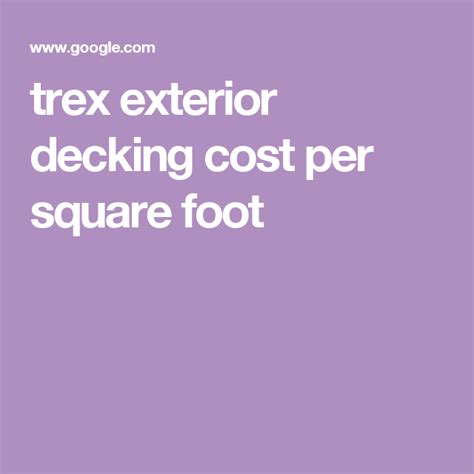 If a wood deck, measure the area and estimate the board feet of wood required. trex exterior decking cost per square foot | Deck cost ...
