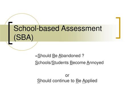 Ppt School Based Assessment Sba Powerpoint Presentation Free