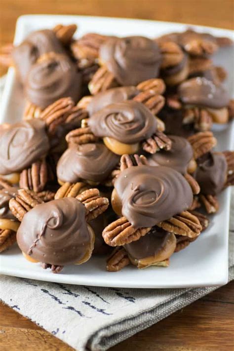 Bake just until caramel is melted, about 9 to 10 minutes. Homemade Chocolate Turtles