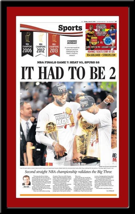 Nba store nba league pass. Miami Heat 2013 NBA Championship Newspaper Headlines ...