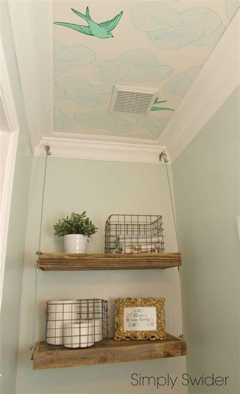 This versatile wallpaper is great for ceilings or walls. Industrial Bathroom Makeover | Small bathroom wallpaper ...