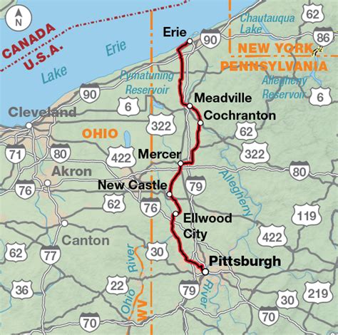 Receive a map of the united states that shows each state's boundaries. The Underground Railroad Bike Route : BikePGH