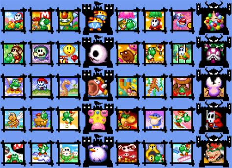 Supper Mario Broth Level Icons From Yoshis Island Ds
