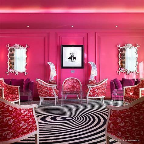 Pink Walls White And Black Pink Interior Interior Exterior House