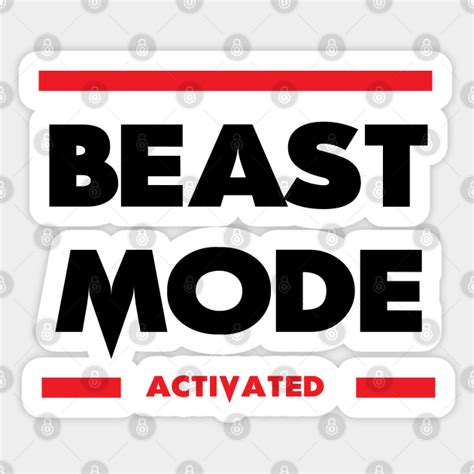 Beast Mode Activated Beast Mode Activated Sticker Teepublic