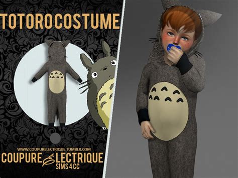 Coupurelectrique Totoro Costume The Sims 4 Toddlers