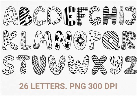 Baby Alphabet Clipart Minimalist Nursery Doodle Letters Kids Etsy