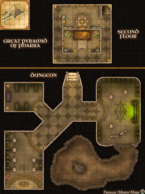 Great Pyramid Of Pharra 2nd Floor And Dungeon Battlemap 30x40 R