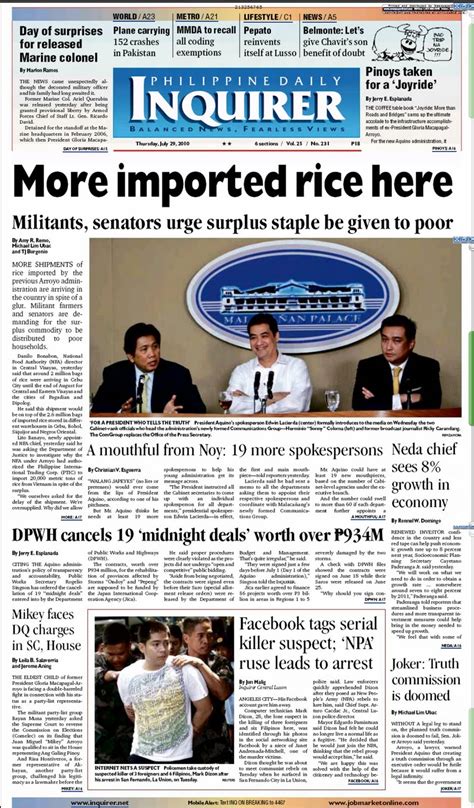 The Inquirer Front Page July 2010