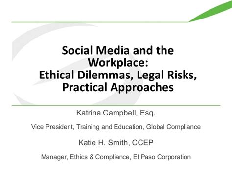 Almost every story about future. 601 Social Media & The Workplace: Ethical Dilemmas ...