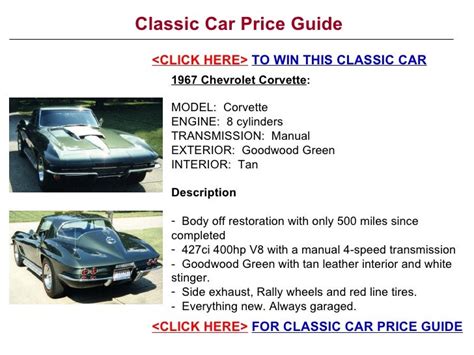 Classic Car Price Guide