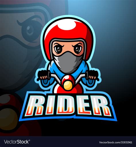 Rider Mascot Esport Logo Design Royalty Free Vector Image