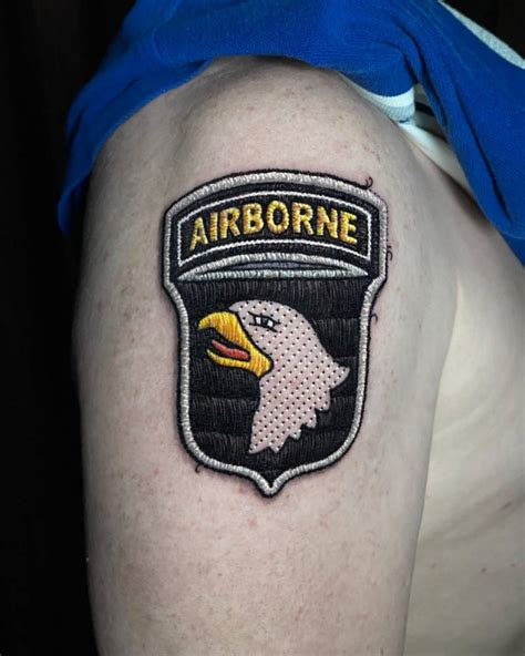 101st Airborne Division Patch Tattoo Located On The
