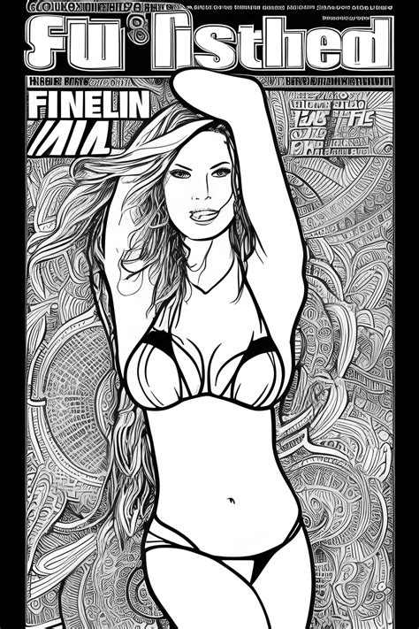 Si Swimsuit Issue Fitness Model Magazine Line Art Illustration Fhm For