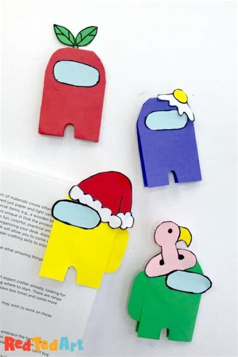 How To Make Among Us Game Character Bookmarks Red Ted Art