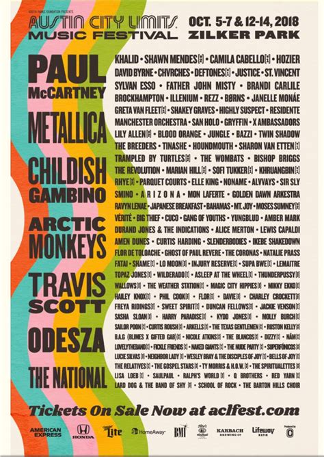 Keep reading for the acl 2017 schedule. 2018 Austin City Limits | Festival design, Festival, Acl music festival