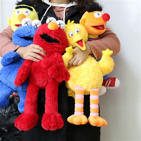 Hot Cartoon Sesame Street Stuffed Toys Elmo Cookie Monster Grover Zoe Ernie Big Bird Oscar Plush