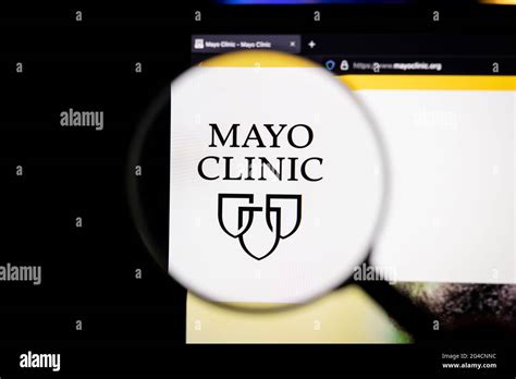 Mayo Clinic Company Logo On A Website Seen On A Computer Screen