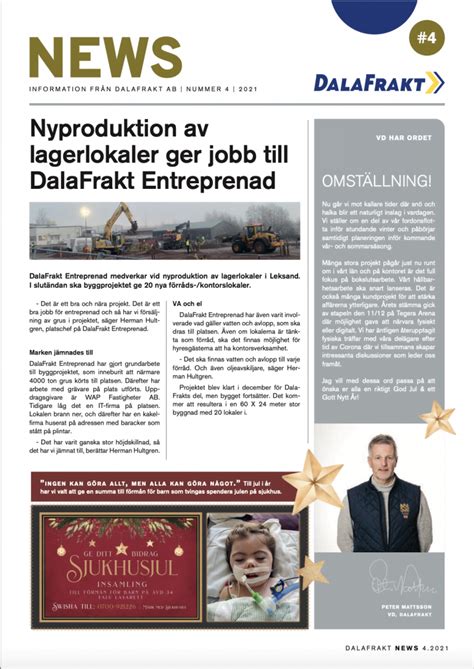 DalaFrakt News Nr 4 2021 DalaFrakt Dalarnas Fraktbolag