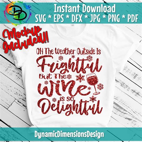You can cut it with your silhouette or cricut to make a cute gift or make for yourself. Christmas SVG, Wine, Holiday Movies, Weather Outside is ...