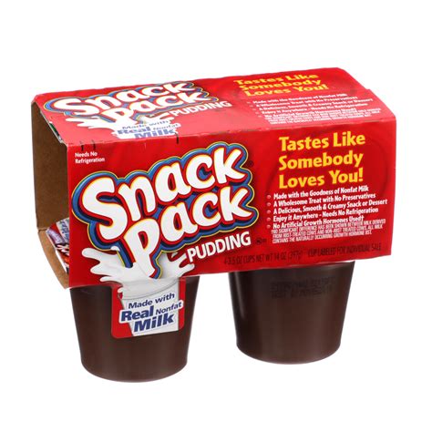 Snack Pack Chocolate Fat Free Pudding 435 Oz Conagra