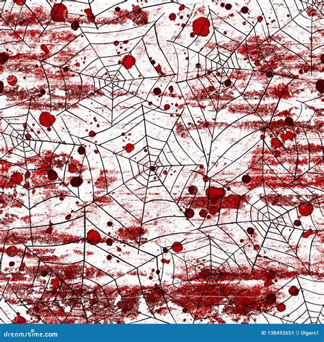 Bloody Blood Red Grunge Abstract Halloween Seamless Pattern Background