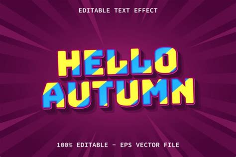 Hello Autumn Modern Editable Text Effect Graphic By Arsalangraphic999
