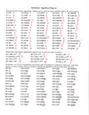 Zeros at the end of a number and to the right of a decimal are significant. Sig. Figs. & Sci. Notation-Worksheet & Answer Key ...