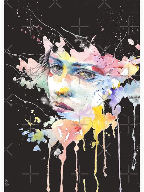 Sad Watercolor Melting Face Poster For Sale By Urban Color Redbubble