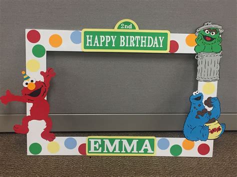 Sesame Street Photo Booth Prop Frame Wooden Sesame Street Party My