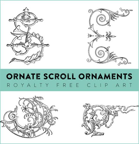 Royalty Free Clip Art Ornate Scrollwork Ornaments Oh So Nifty