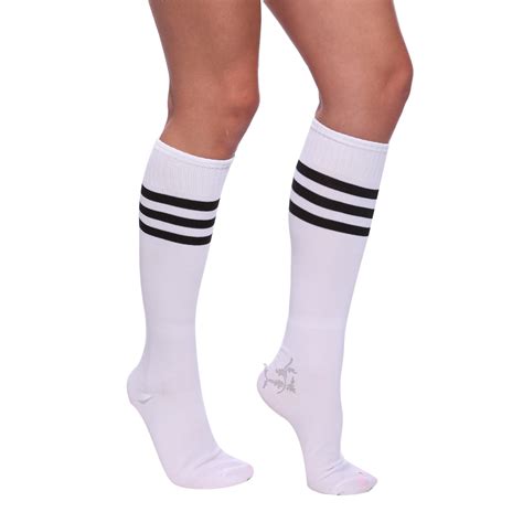 Athletic Striped Sport Cheerleader Team Tube Socks Cheer Stockings
