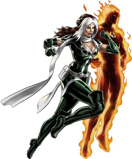 The Human Torch And Rogue Avengers Alliance By Zyule On Deviantart