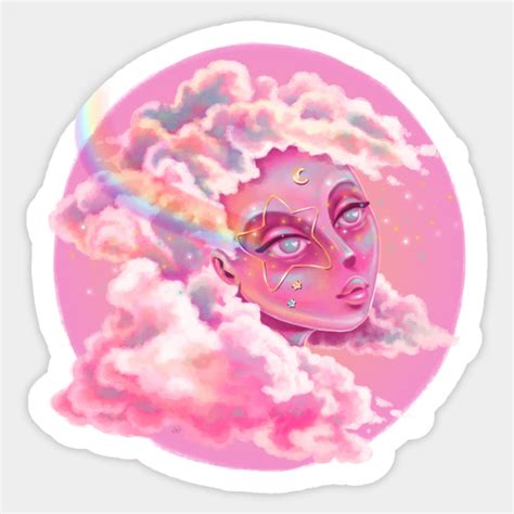 Pink Cloud Dreamer Pink Girl Sticker Teepublic