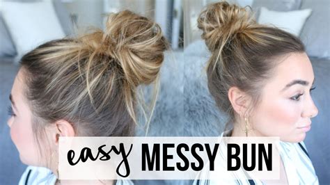 Easy Messy Bun Tutorial Fine Thin Hair Youtube