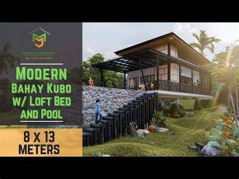 Modern Bahay Kubo With Loft Bed And Pool In Mountain Area Meters X