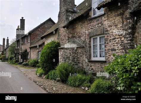 Old Stone Cottages In Bossington Nr Porlock Somerset Stock Photo Alamy