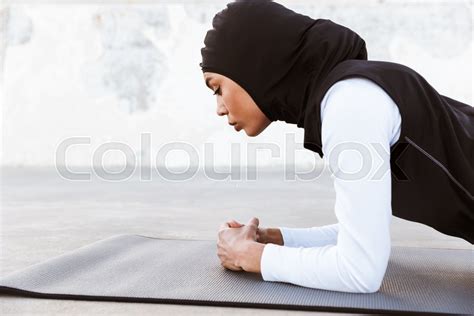 Attractive Muslim Sportswoman Wearing Stock Image Colourbox