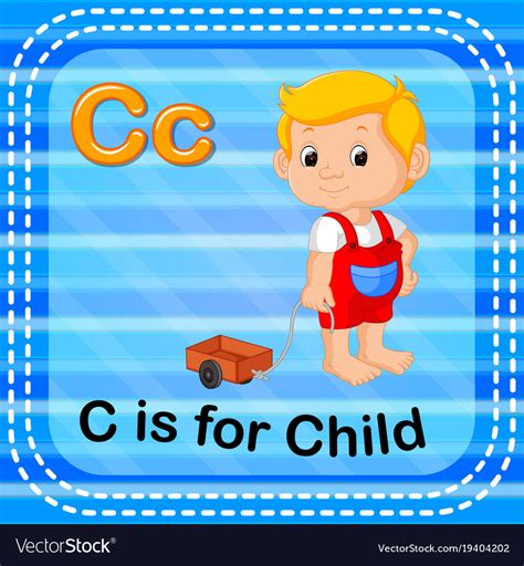 Flashcard Letter C Is For Child Royalty Free Vector Image