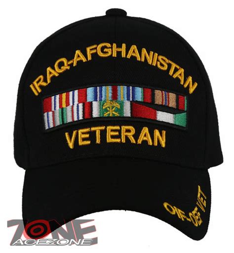 New Iraq Afghanistan Veteran Ribbon Ball Cap Hat Black