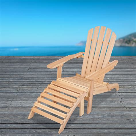 Gardeon Outdoor Wooden Beach Lounge Chair Natural Wood