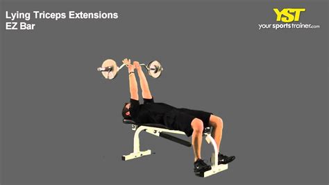 Lying Triceps Extensions Ez Bar Youtube