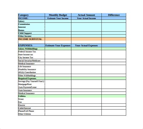 Free 9 Monthly Budget Planner Templates In Ms Word Pdf