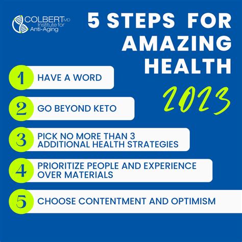 5 Steps For Amazing Health In 2023 Colbert Institute Of Anti Aging