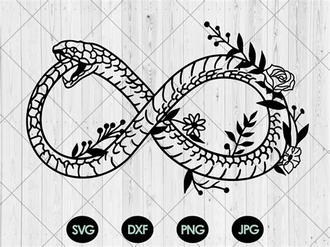 Infinity Snake Svg Ouroboros Floral Snake Svg Dxf Png  Etsy Canada