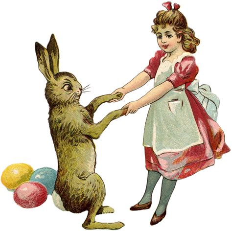Feel free to use these vintage printables in your art as you please! Free Vintage Easter Bunny Images - The Graphics Fairy